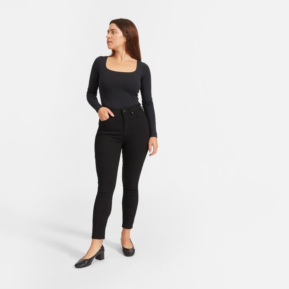 Everlane high rise black "curvy" skinny jean